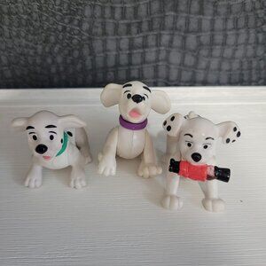 SET OF 3 VINTAGE DALMATION TOY FIGURES FROM DISNEY 101 DALMATIONS - GUC